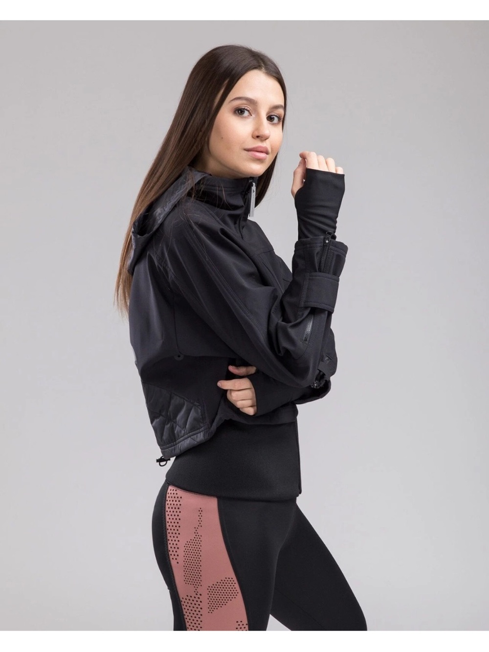 Stella McCartney x Adidas Run Trail Hoodie Jacket in Black. Jogging. Layered. XS - Picture 2 of 12